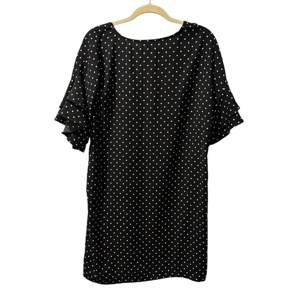 Banana Republic Black Polka Dot Dress With Ruffle Sleeves Womens Size 10 Dress - Picture 12 of 12